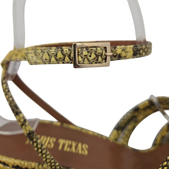 Paris Texas Carla Printed Python Leather Sandals in Limone Size 37/US 7 - Picture 8 of 11